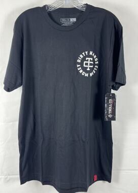 Troll Co. “Dirty Hands Clean Money” Short Sleeve T‑Shirt – Black – Size L NWT